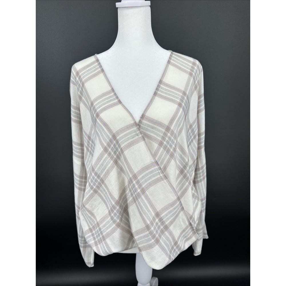 VINCE Plaid Wrap Top Size Medium NWT